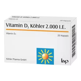 VITAMIN D3 KÖHLER Cápsulas de 2.000 UI, 20 unidades