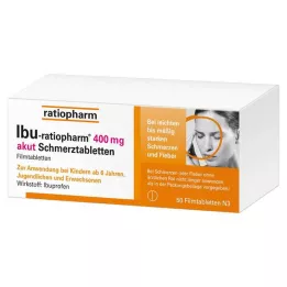 IBU-RATIOPHARM Comprimidos para dor aguda de 400 mg, comprimidos revestidos por película, 50 unidades