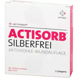 ACTISORB SILBERFREI Carvão ativado 10,5x10,5 cm, 10 peças