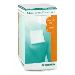 ASKINA Compressa não tecida 10x10 cm não estéril 4 camadas, 100 unidades