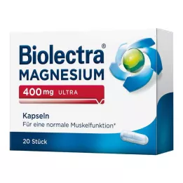 BIOLECTRA Cápsulas ultra de magnésio 400 mg, 20 unidades