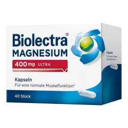 BIOLECTRA Cápsulas ultra de magnésio 400 mg, 40 unidades