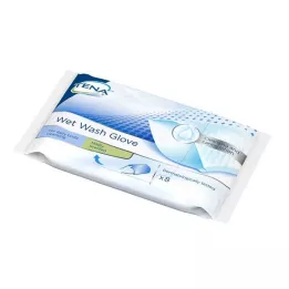 TENA WET Luva de Lavagem perfumada 15x23 cm azul, 8 un