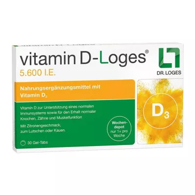 VITAMIN D-LOGES 5.600 UI comprimidos mastigáveis de depósito semanal, 30 unidades