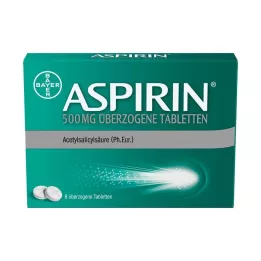 ASPIRIN Comprimidos revestidos de 500 mg, 8 unidades