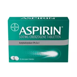 ASPIRIN Comprimidos revestidos de 500 mg, 20 unidades
