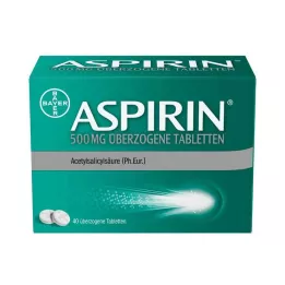 ASPIRIN Comprimidos revestidos de 500 mg, 40 unidades