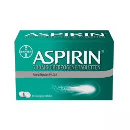 ASPIRIN Comprimidos revestidos de 500 mg, 80 unidades