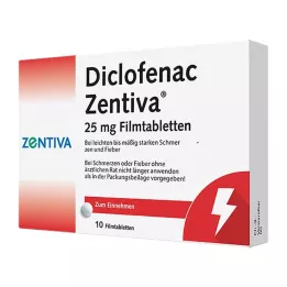 DICLOFENAC Zentiva 25 mg comprimidos revestidos por película, 10 unidades