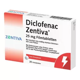 DICLOFENAC Zentiva 25 mg comprimidos revestidos por película, 20 unidades