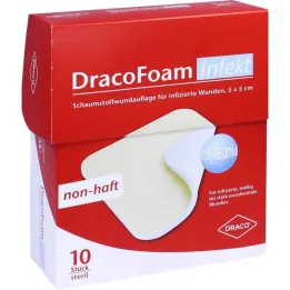 Dracofoam Cobertura para Feridas em Espuma para Infecções 5x5cm, 10 un