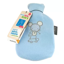 FASHY Bolsa de água quente infantil com capa de lã, azul claro, 1 peça