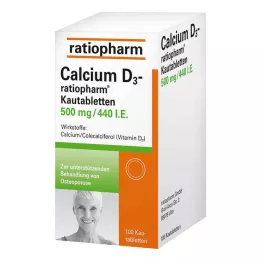 CALCIUM Comprimidos mastigáveis D3-ratiopharm, 100 unidades