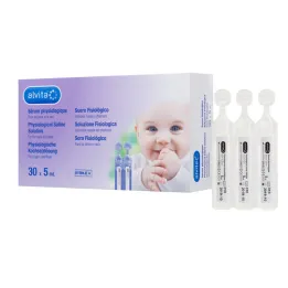 Ampolas de solução salina fisiológica Alvita, 30 x 5 ml