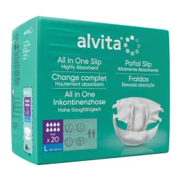 Calças para incontinência Alvita All-in-One maxi grande noite, 20 unid