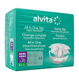 Alvita All-in-One calças para incontinência maxi xl noite, 20 un