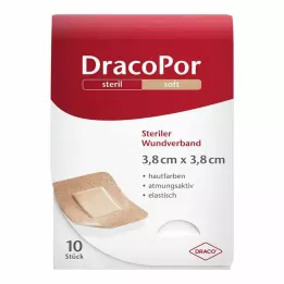 DRACOPOR Curativo estéril 3,8x3,8 cm cor da pele, 10 unidades