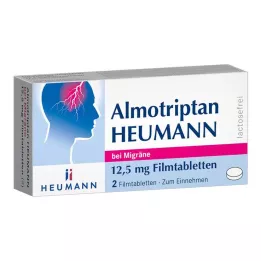 ALMOTRIPTAN Heumann para enxaqueca 12,5 mg comprimidos revestidos por película, 2 unidades