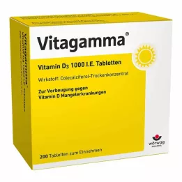 VITAGAMMA Comprimidos de vitamina D3 1.000 UI, 200 unidades