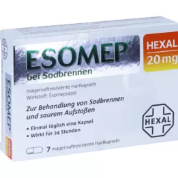 ESOMEP HEXAL para azia, cápsulas duras de MSR de 20 mg, 7 unidades