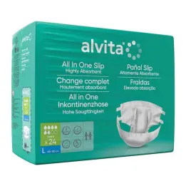Calças para incontinência Alvita All-in-One dia super grande, 24 unidades