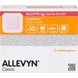 ALLEVYN Curativo Ag Gentle Border 7,5x7,5 cm, 10 unidades