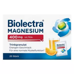 BIOLECTRA Magnésio 400 mg ultra bebível granulado laranja, 20 unidades