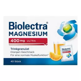 BIOLECTRA Magnésio 400 mg ultra bebível granulado laranja, 40 unidades