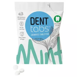 DENTTABS Comprimidos para escova de dentes stevia-hortelã sem flúor, 125 peças
