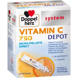DOPPELHERZ Pellets do sistema Vitamin C 750 Depot, 30 unidades
