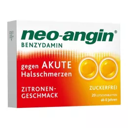NEO-ANGIN Benzidamina dor de garganta aguda limão, 20 unidades