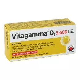 VITAGAMMA D3 5.600 UI Vitamina D3 NEM Comprimidos, 50 unidades