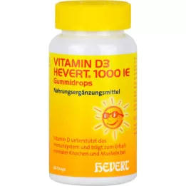 VITAMIN D3 HEVERT 1.000 UI de gotas de borracha, 60 peças