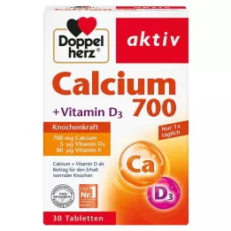 DOPPELHERZ Comprimidos de cálcio 700+vitamina D3, 30 unidades