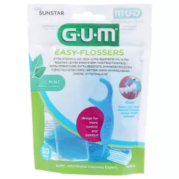 GUM Fio dental encerado Easy-Flossers + estojo de viagem, 30 unidades