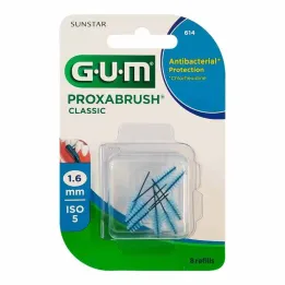 GUM Pincéis de reposição Proxabrush Classic 1,6 mm, 8 peças