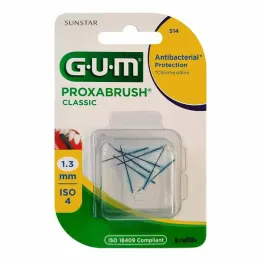 GUM Pincéis de reposição Proxabrush Classic 1,3 mm, 8 peças