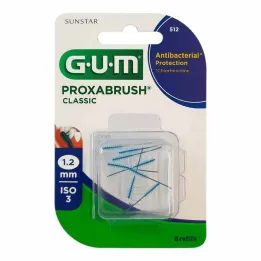 GUM Pincéis de reposição Proxabrush Classic 1,2 mm, 8 peças