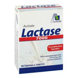 LACTASE 7.000 FCC comprimidos em dispensador, 80 unidades