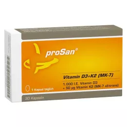 PROSAN Vitamina D3+K2 MK-7 cápsulas, 30 unidades
