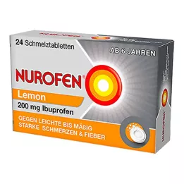 NUROFEN Comprimidos derretíveis de limão de 200 mg, 24 unidades