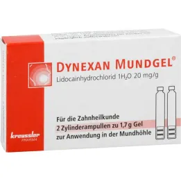 Ampolas cilíndricas de gel bucal Dynexan, 2x1,7 g