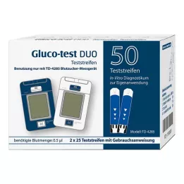 GLUCO TEST DUO Tiras de teste, 50 unidades