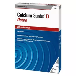 CALCIUM SANDOZ D Osteo 500 mg/1.000 UI comprimidos mastigáveis, 120 unidades