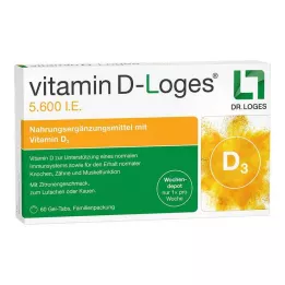 VITAMIN D-LOGES 5.600 UI Comprimidos mastigáveis Weekly Depot Pacote familiar, 60 unidades