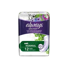 ALWAYS absorvente discreto para incontinência normal, 12 unidades