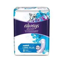 ALWAYS absorvente discreto para incontinência longo plus, 8 peças