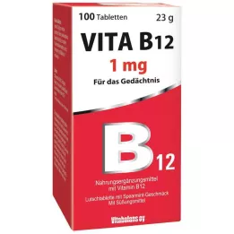 VITA Pastilhas B12 1 mg com sabor de menta, 100 unidades