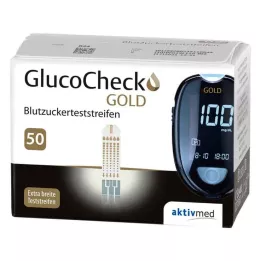 GLUCOCHECK GOLD Tiras de teste de glicemia, 50 unidades
