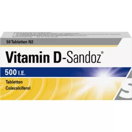 VITAMIN D SANDOZ comprimidos de 500 UI, 50 unidades
